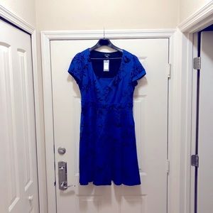 City Chic Birdy Fit and Flare Flocked Dress